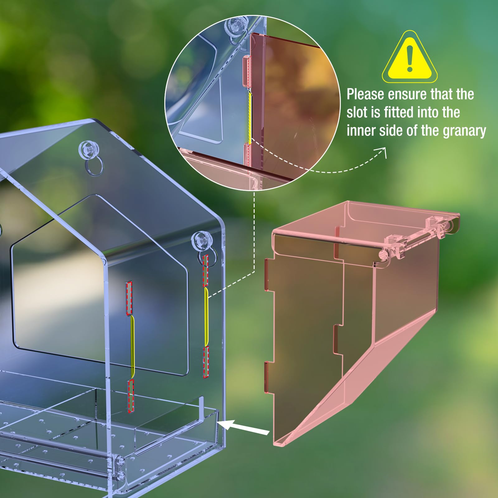FLINTER Dual side hoppers providing uninterrupted indoor viewing for birdwatchers