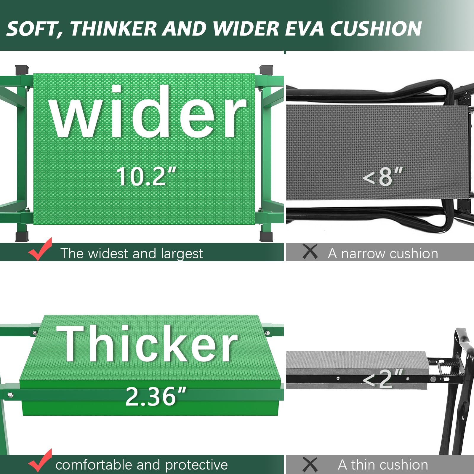 Arms on the FLINTER kneeler help you stand up easily.