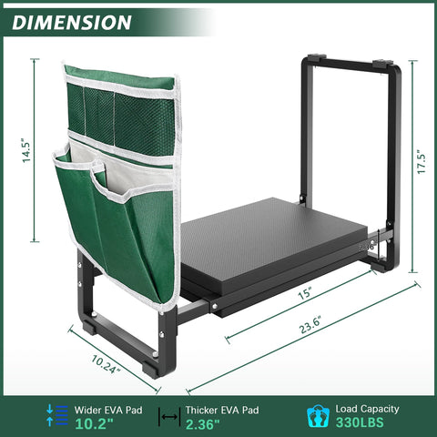 FLINTER Garden Kneeler and Seat side view highlights foldable frame for easy storage.