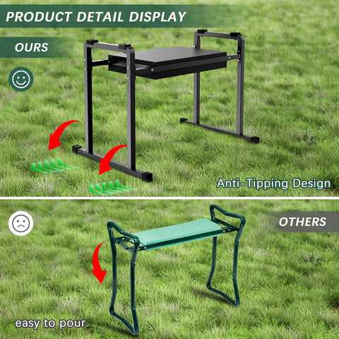 FLINTER kneeler seat reinforced steel frame supports easy standing for seniors.