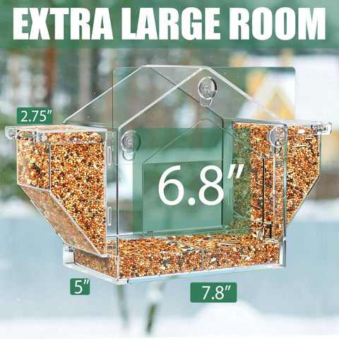 FLINTER Large capacity nearly 1.8 pounds of seeds stored inside