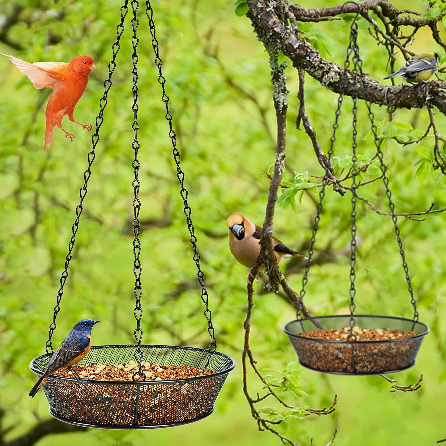 FLINTER sturdy S-shaped hooks and three chains provide stability