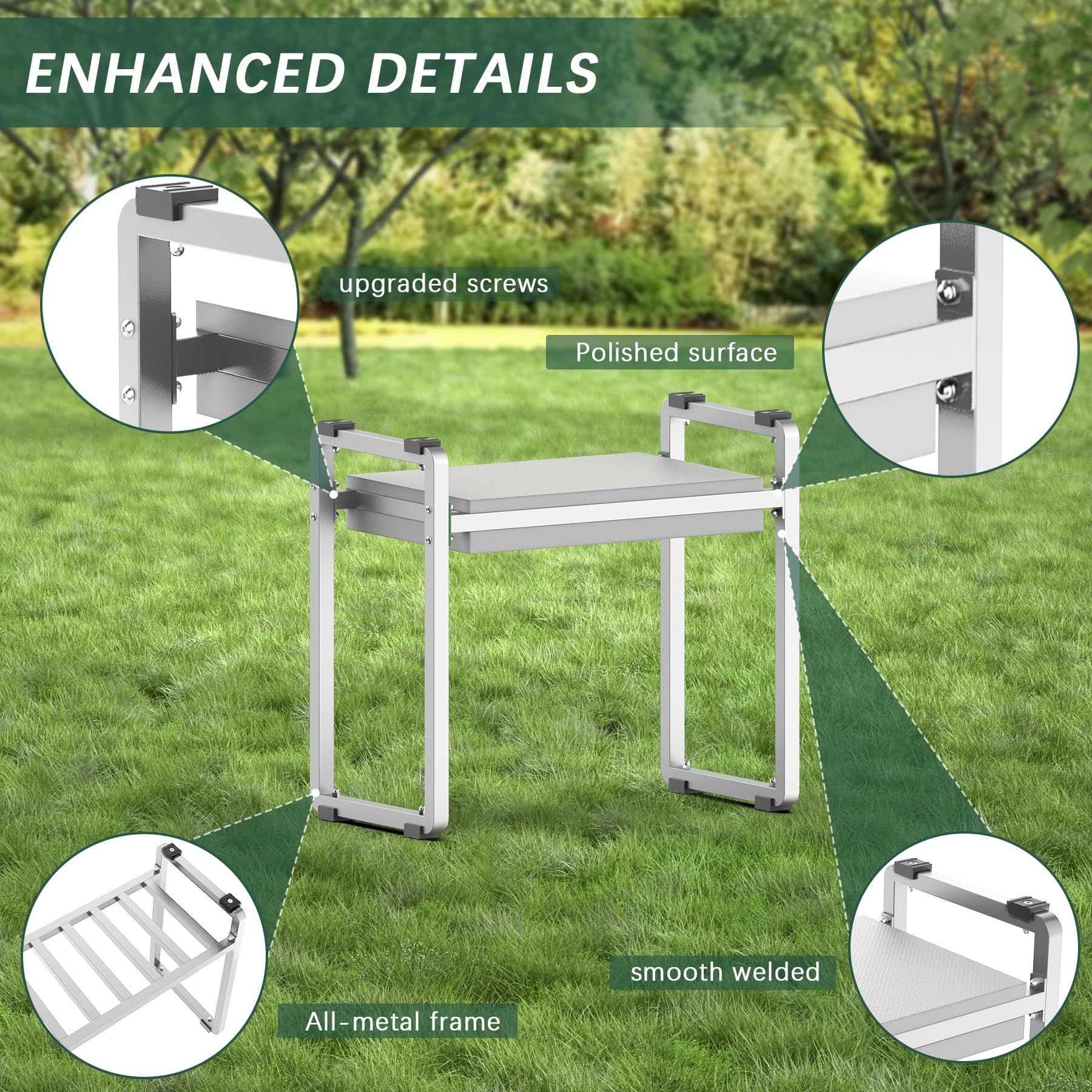 FLINTER Wider Garden Kneeler in use in garden demonstrates multi-use practicality