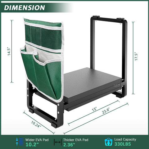 FLINTER Wider Garden Kneeler frame close-up showing durable all-metal construction.