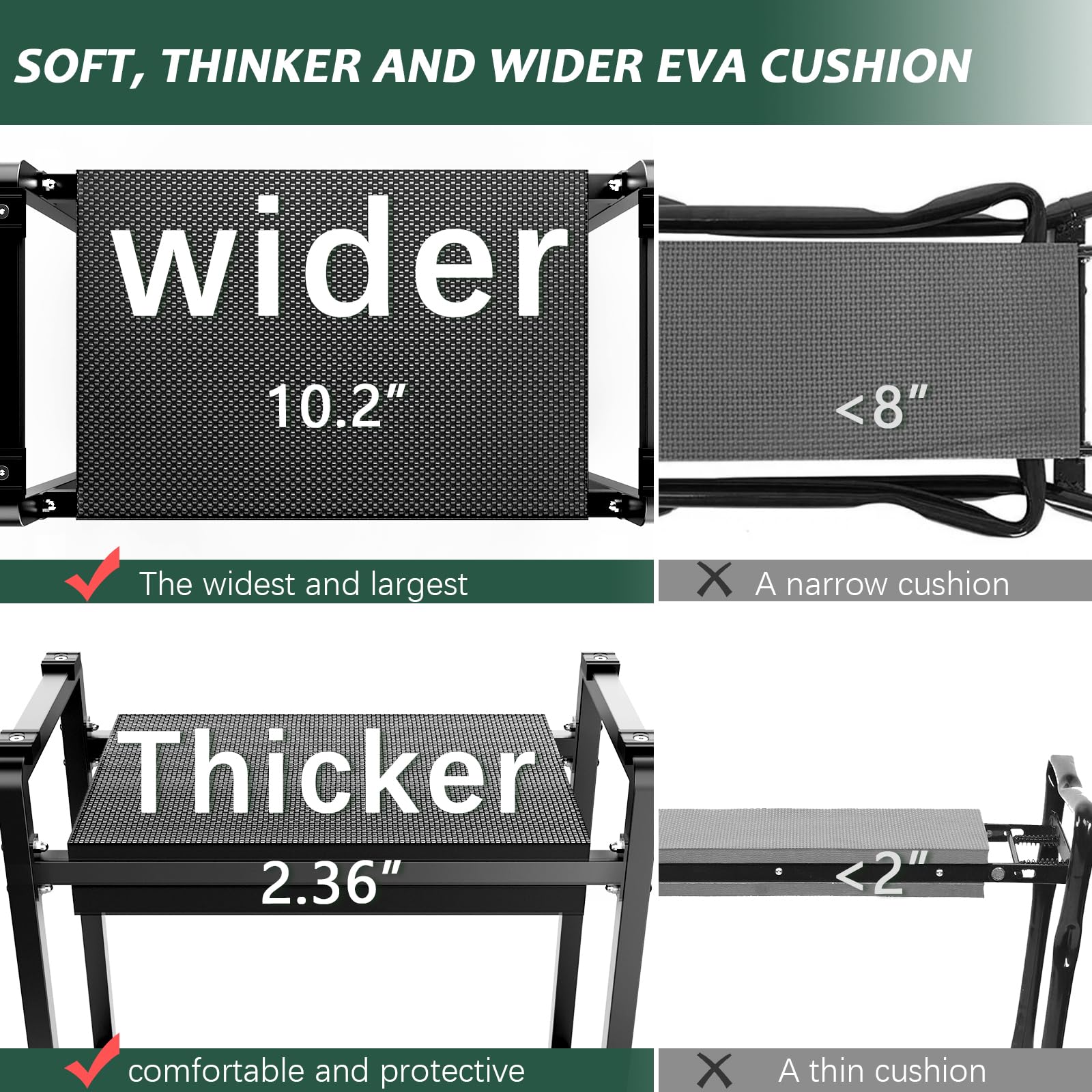FLINTER Wider cushion providing comfortable support during gardening sessions.