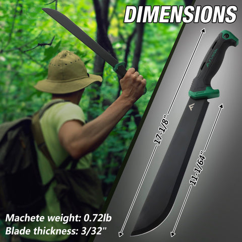 FLISSA 11'' machete outdoors ready for camping and bushcraft tasks.