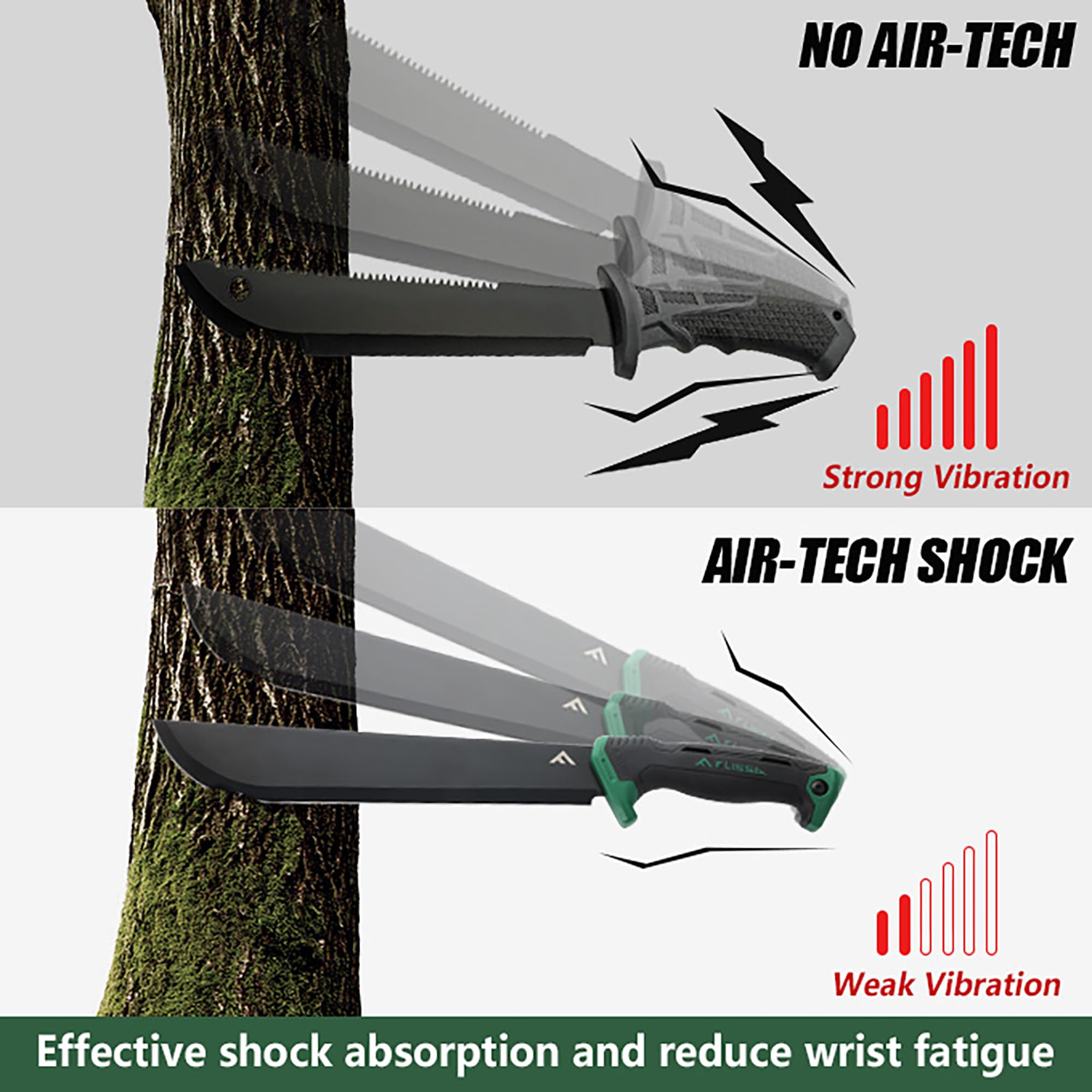 FLISSA 11'' machete cutting rope with ease.