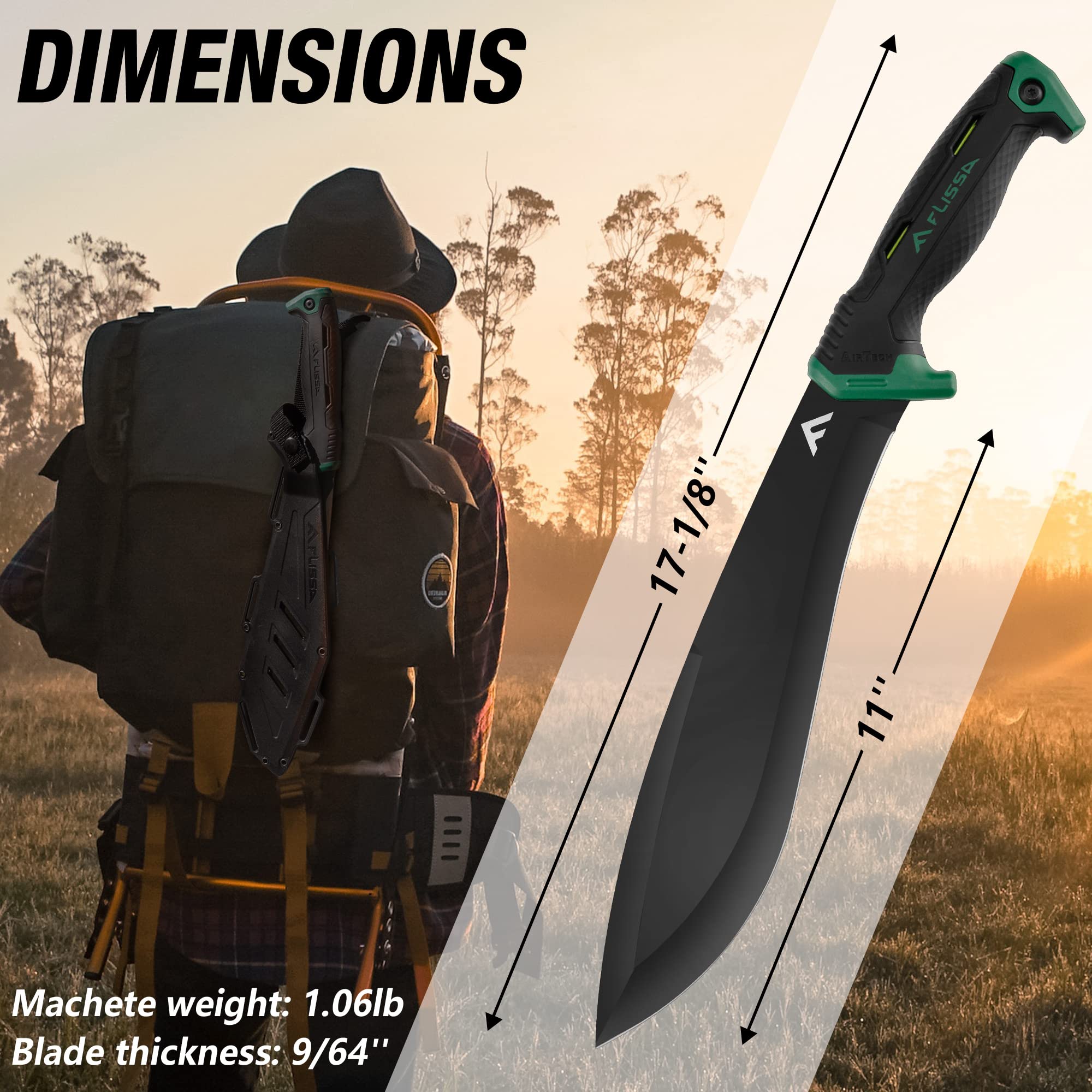 FLISSA 3Cr13 stainless thick blade resists rust during tough tasks