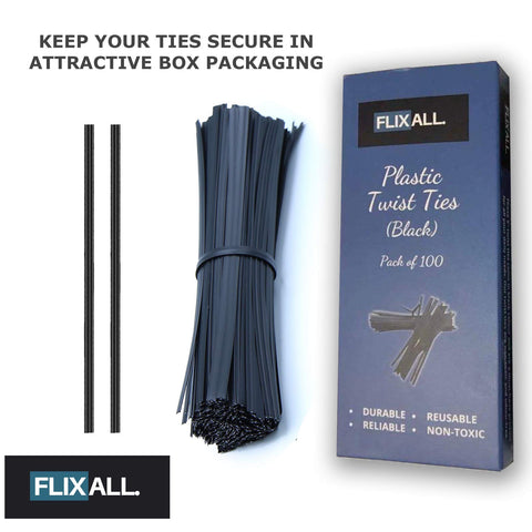 Flixall twist ties for garden plant bundles and stems.