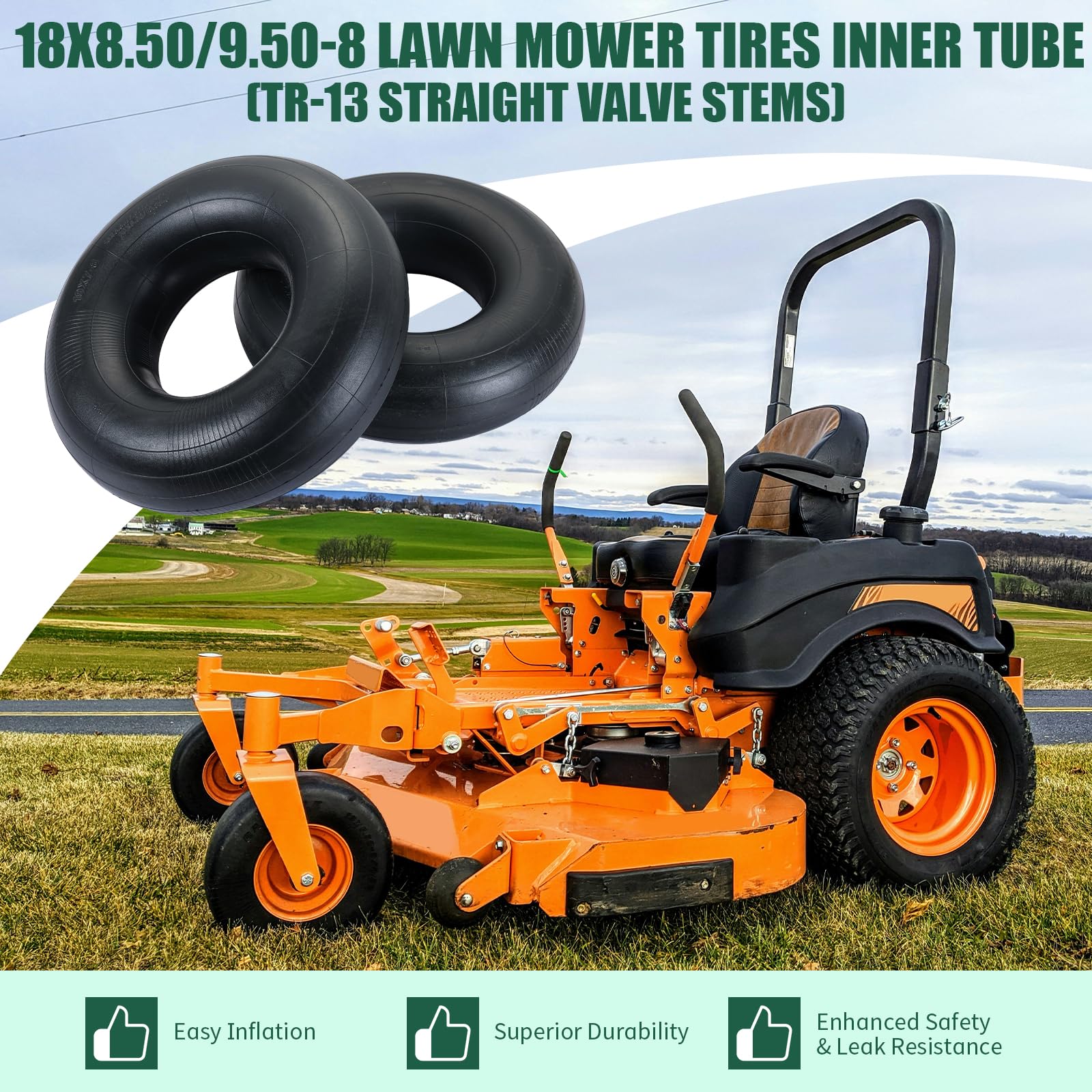 FLKQC easy inflation support with included value pack for lawn gear