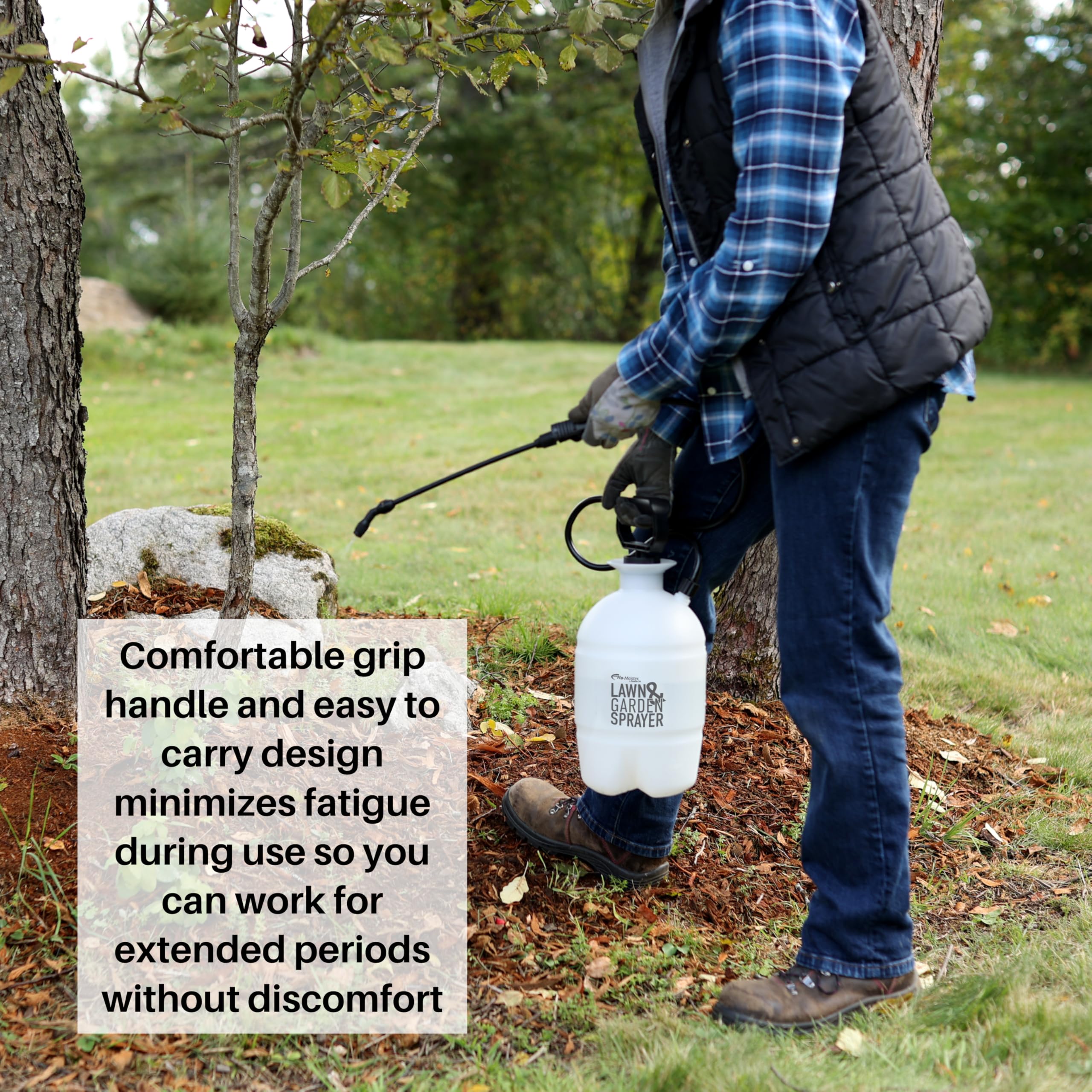 Flo-Master by Hudson 12-inch spray wand extends reach for tight spots.