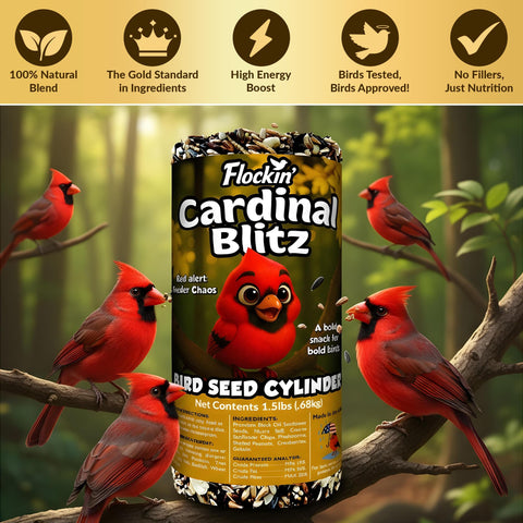 Flockin' Cardinal cranberries add color and flavor to the blend.