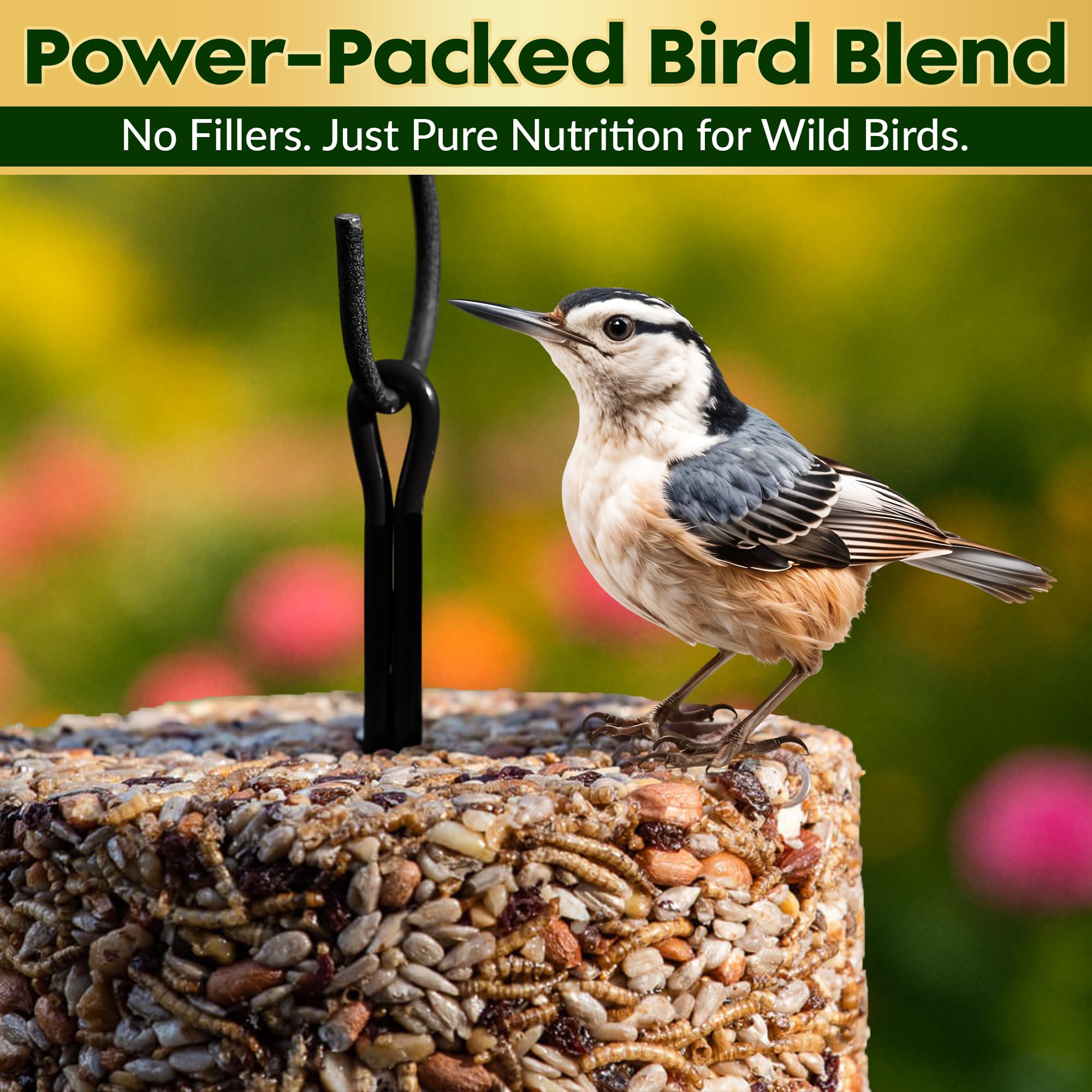 Flockin seed cylinder with center hole fits most rod feeders for stability.