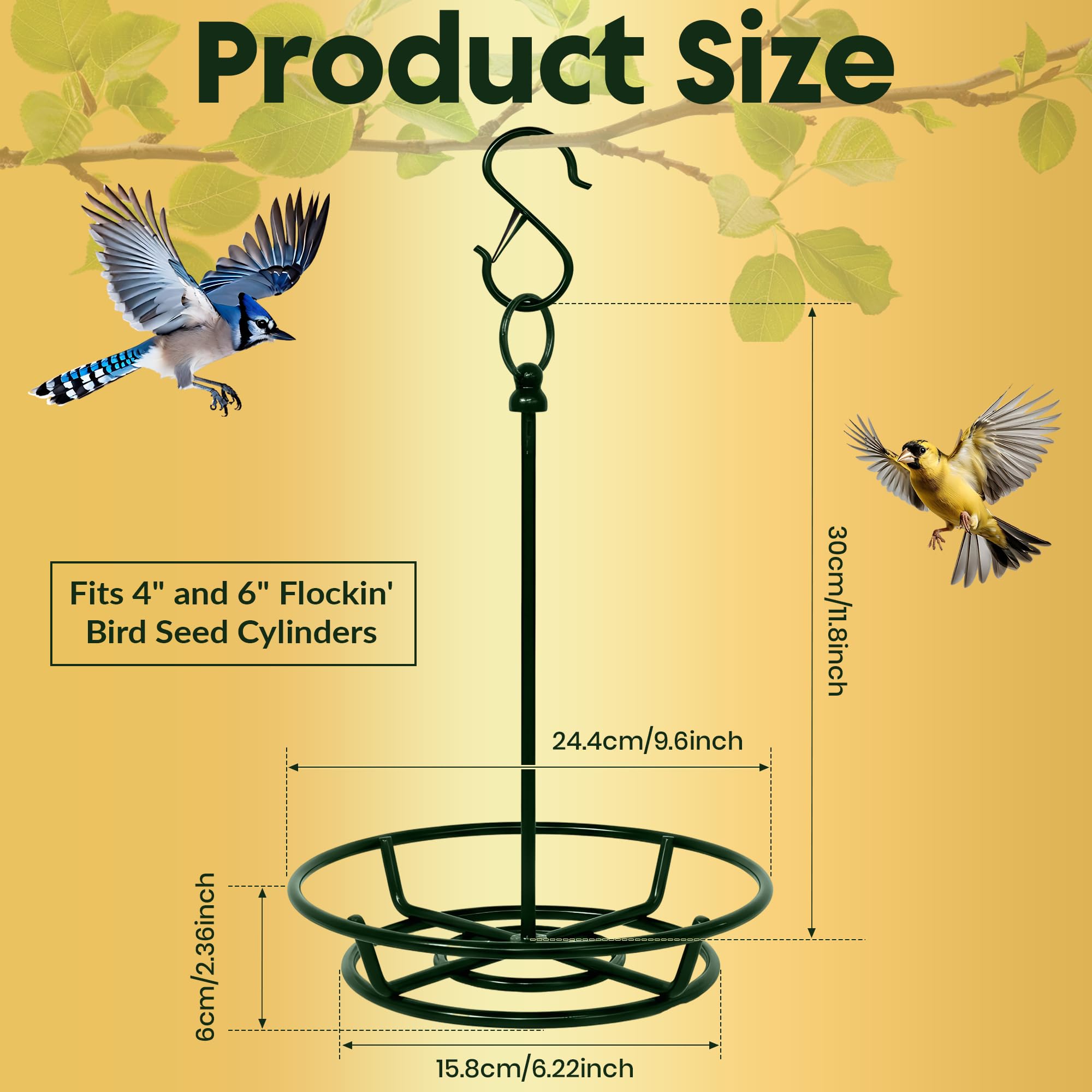 Hanging from branch demonstrates stable outdoor mounting