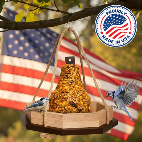 Flockin' Hot Pepper Bird Seed Bell close-up of seeds, appealing to backyard birds.