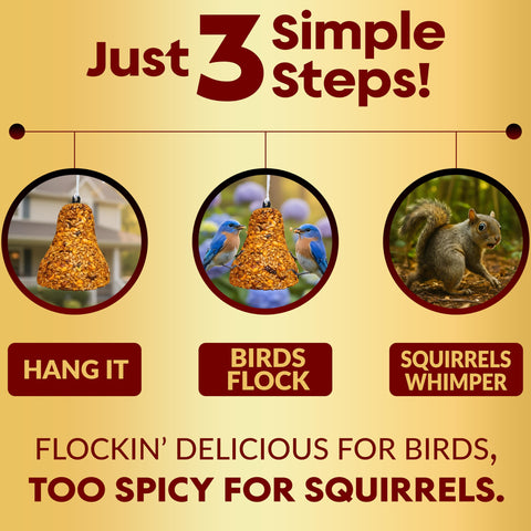 Made in the USA, the Flockin' Hot Pepper Bird Seed Bell signals trusted quality.