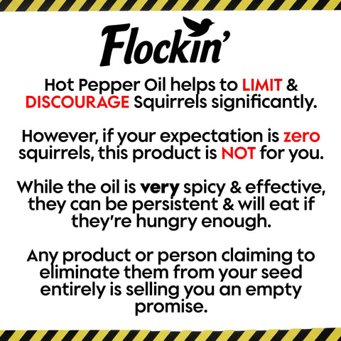 Mixed seed with Flockin' pepper oil in a bowl