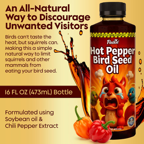 Seed coated with Flockin' pepper oil for even coverage
