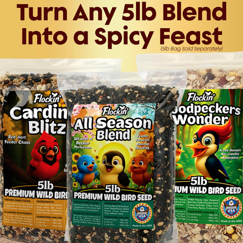 Stirred pepper oil into seed in a large bowl