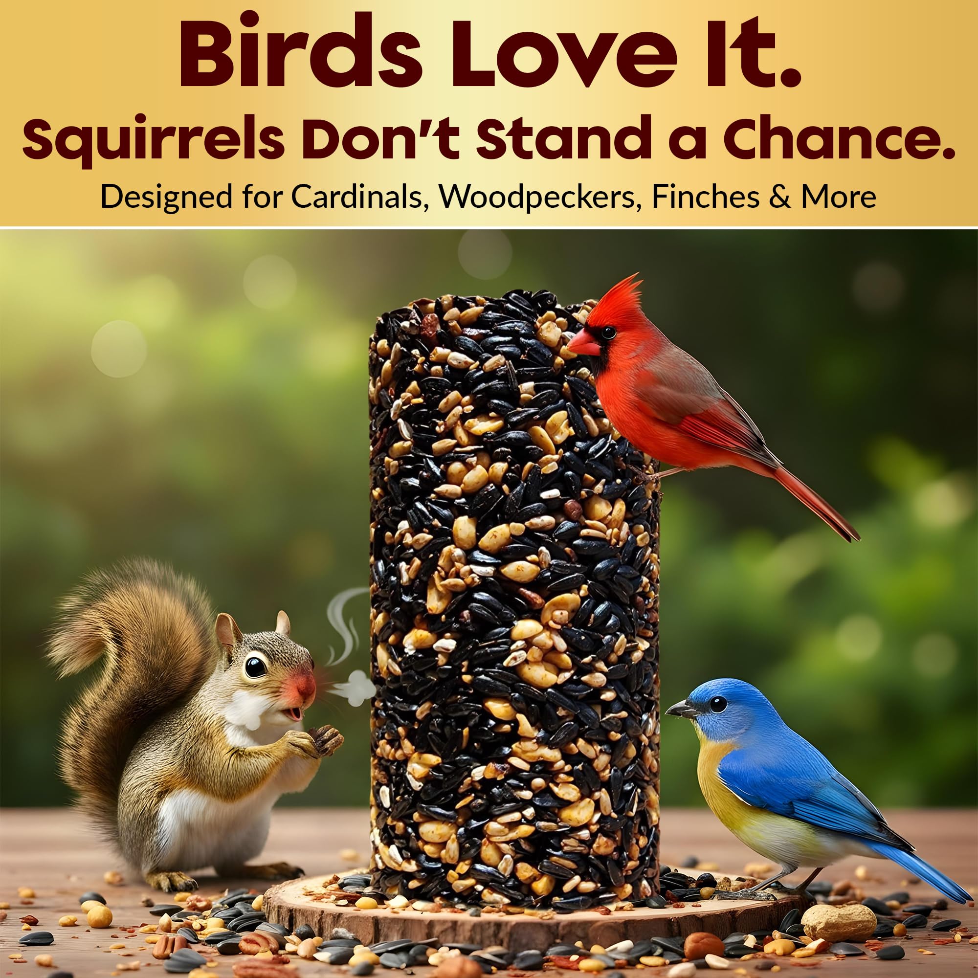 Flockin premium seed mix with hot pepper increases backyard birdwatching variety.