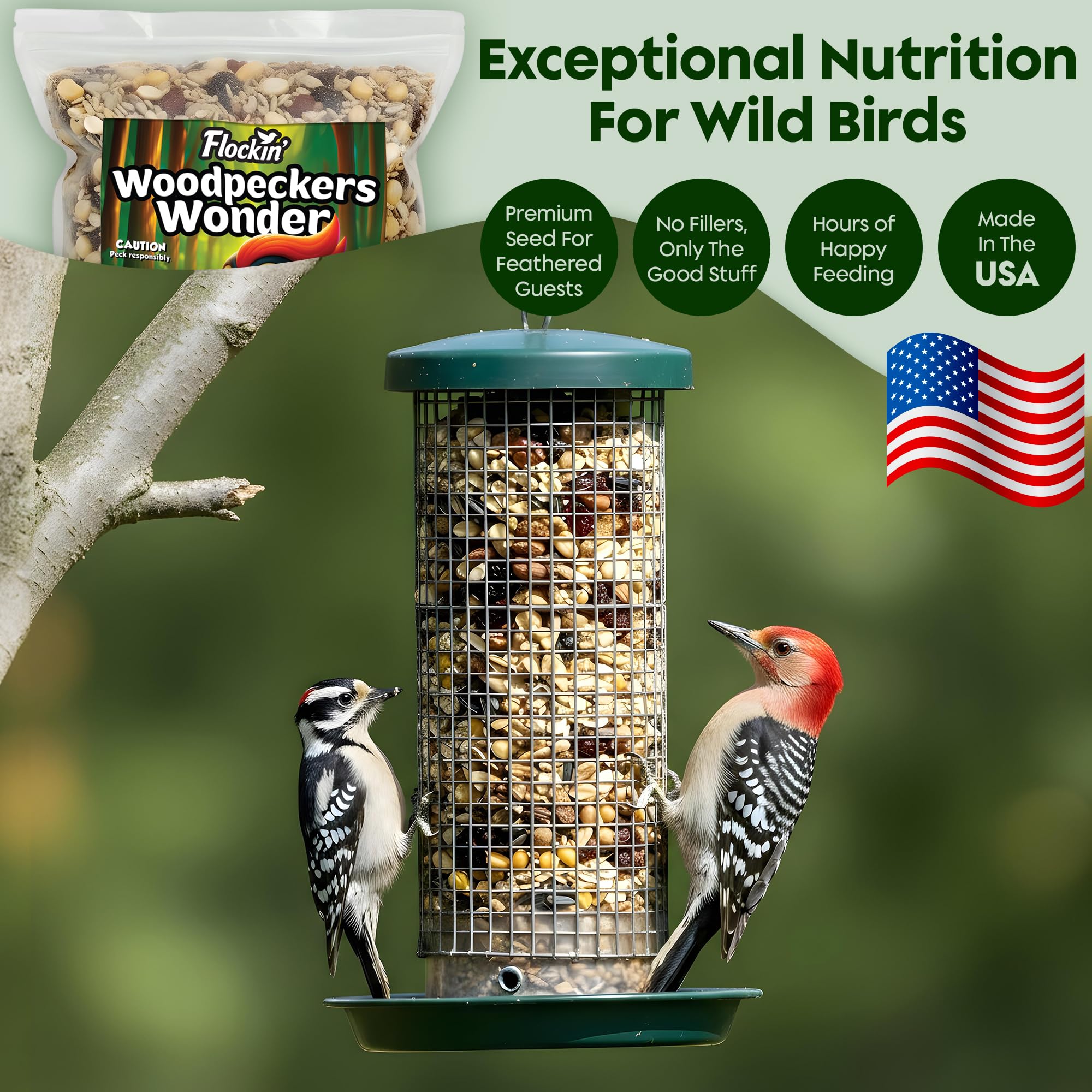 Flockin' rendered beef suet image—high-energy nutrition for foraging birds.