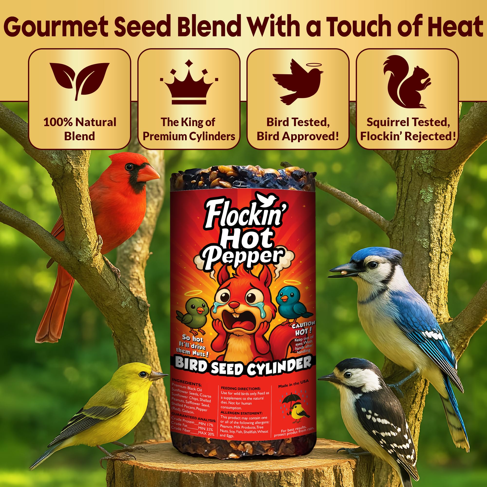 Flockin' rod-feeder compatibility shows secure, stable snack time.