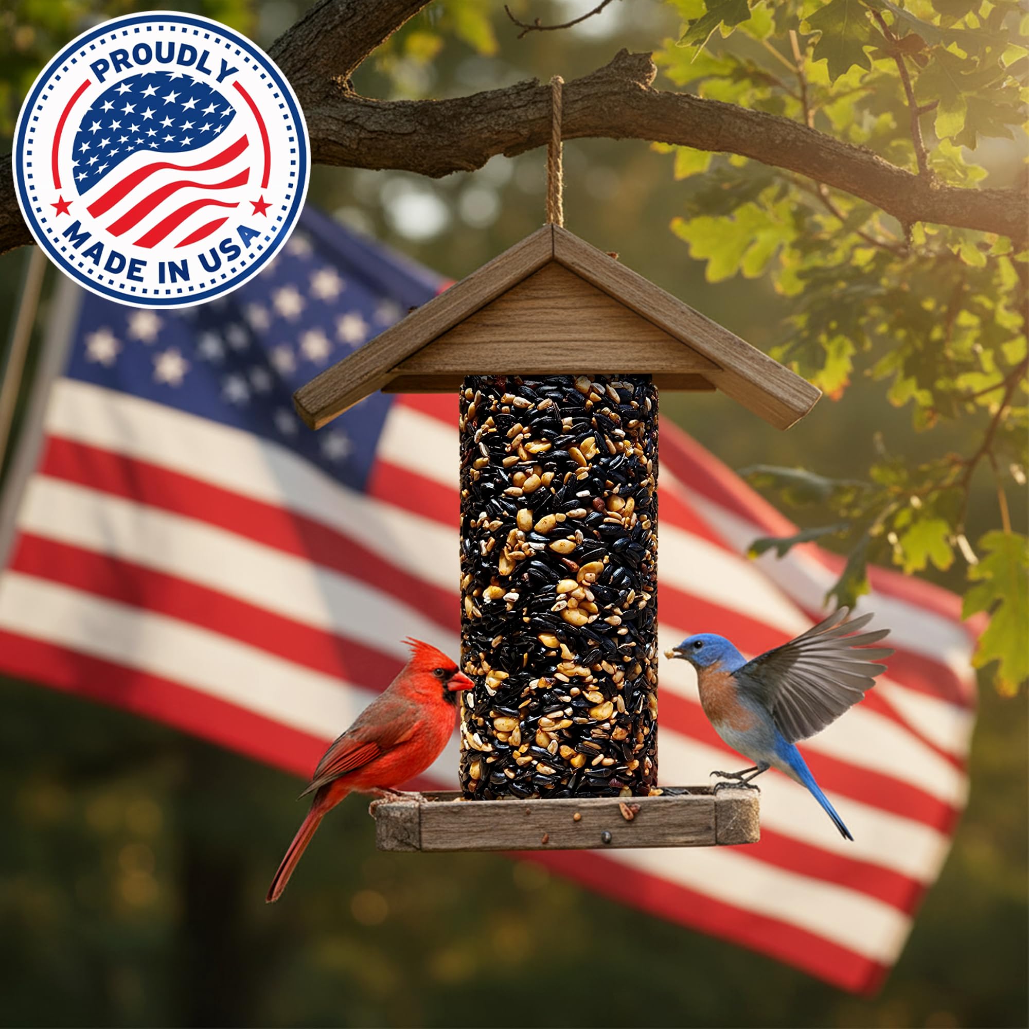 Flockin rod feeder compatible seed cylinder keeps seed secure and accessible.