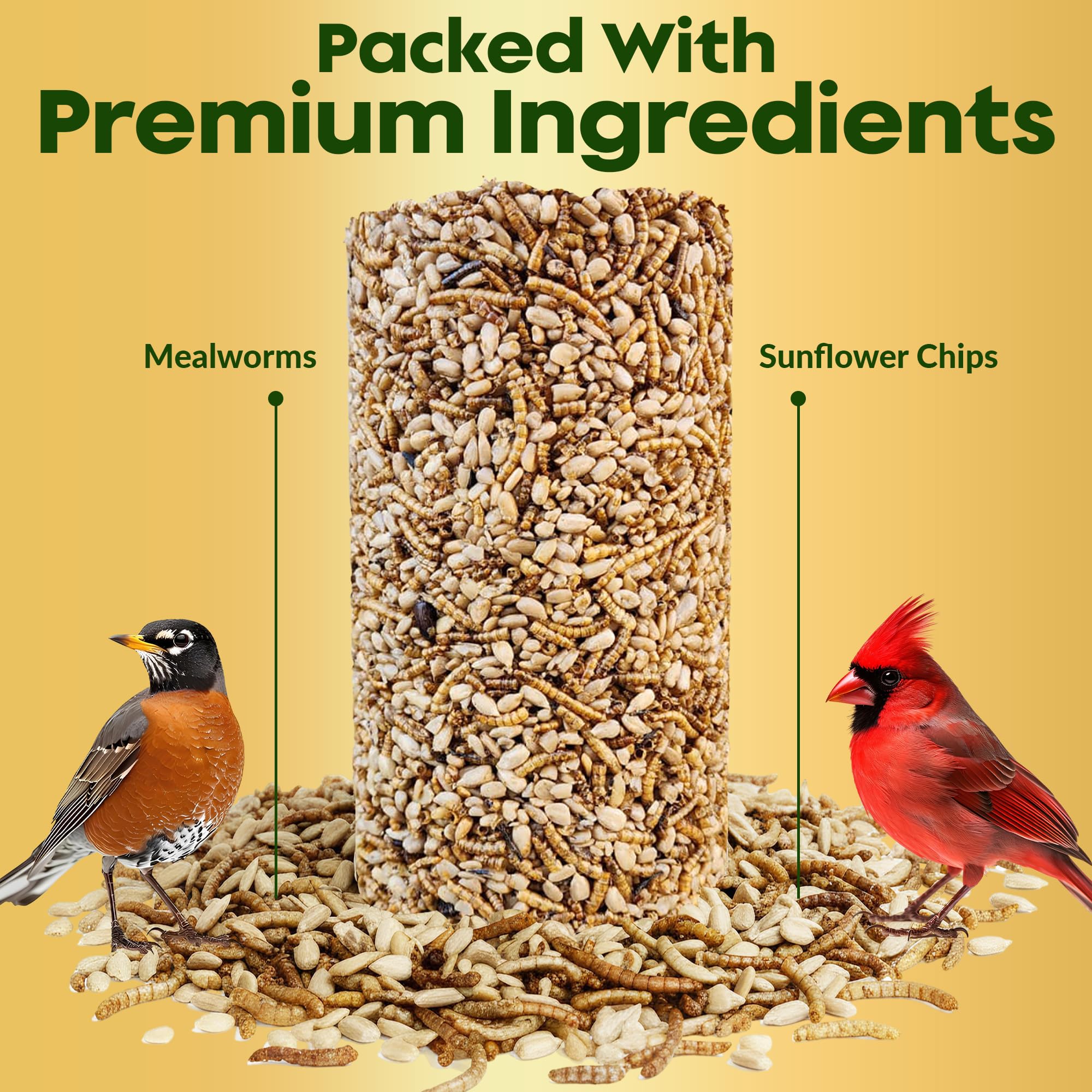 Flockin sunflower chips detail shows premium energy for birds