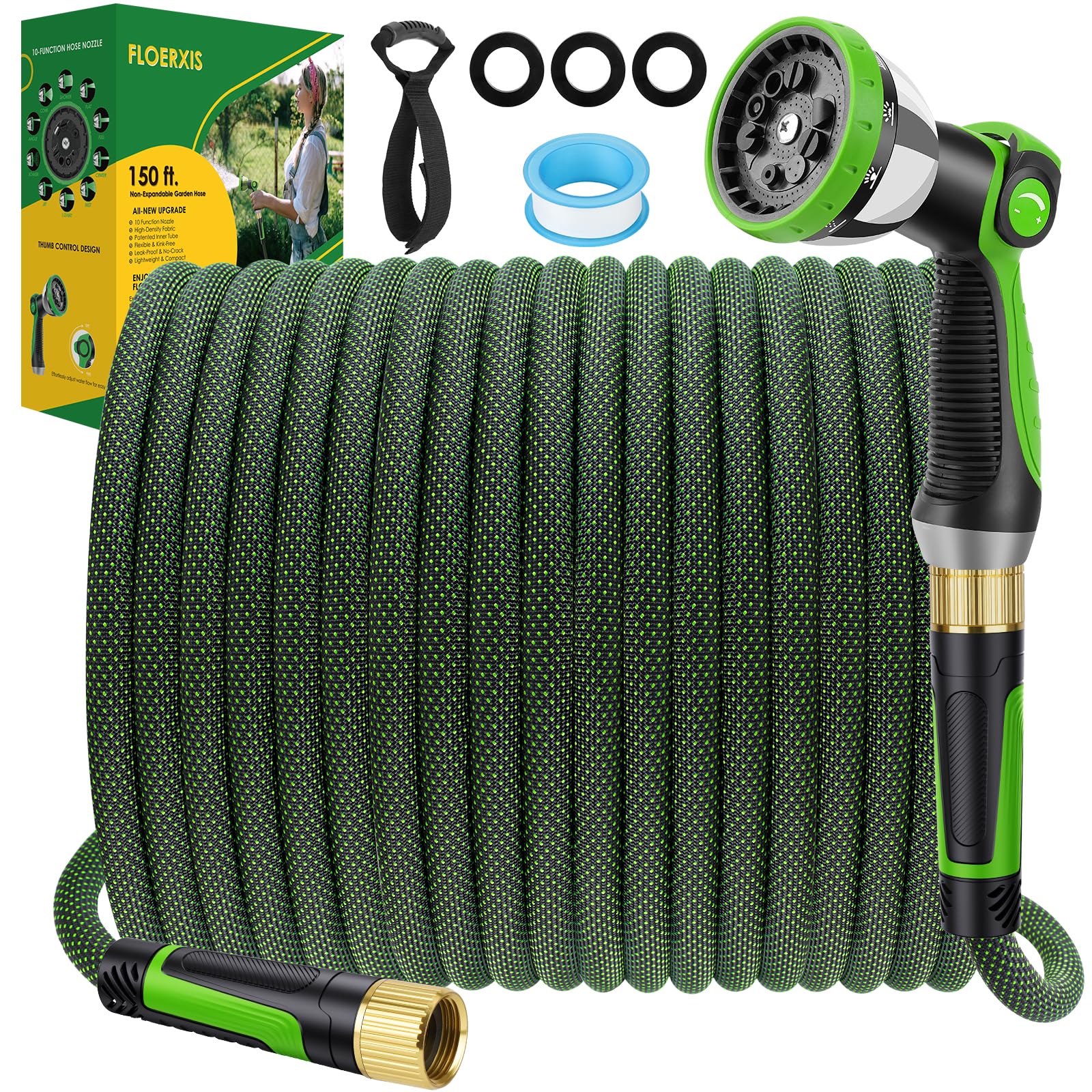 FLOERXIS easy-maneuver garden hose reduces strain during long tasks.