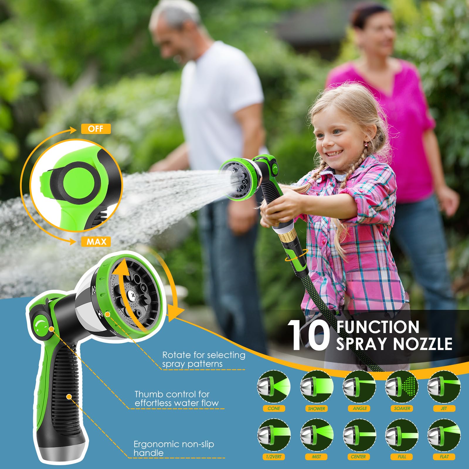 FLOERXIS lightweight hose easy to maneuver around the garden
