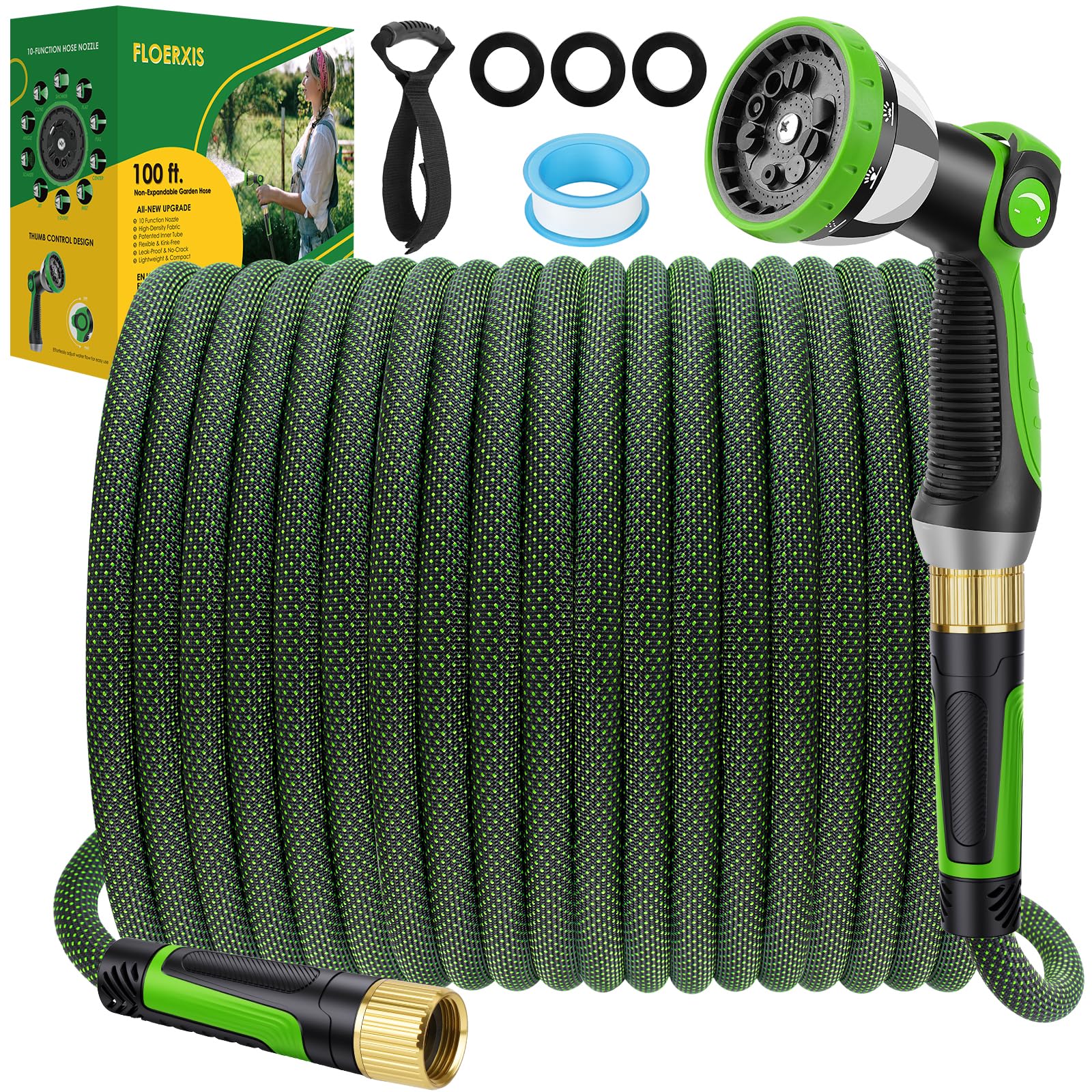 FLOERXIS multi-use hose for gardening, washing, and cleaning tasks.