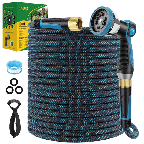 Floerxis non-expandable hose fully extended for wide-area watering