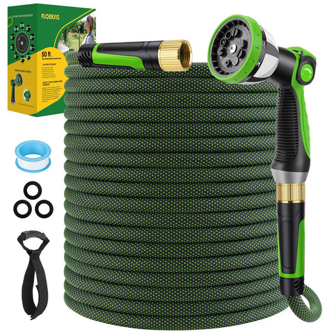FLOERXIS non-expandable hose 50 ft in action for efficient watering