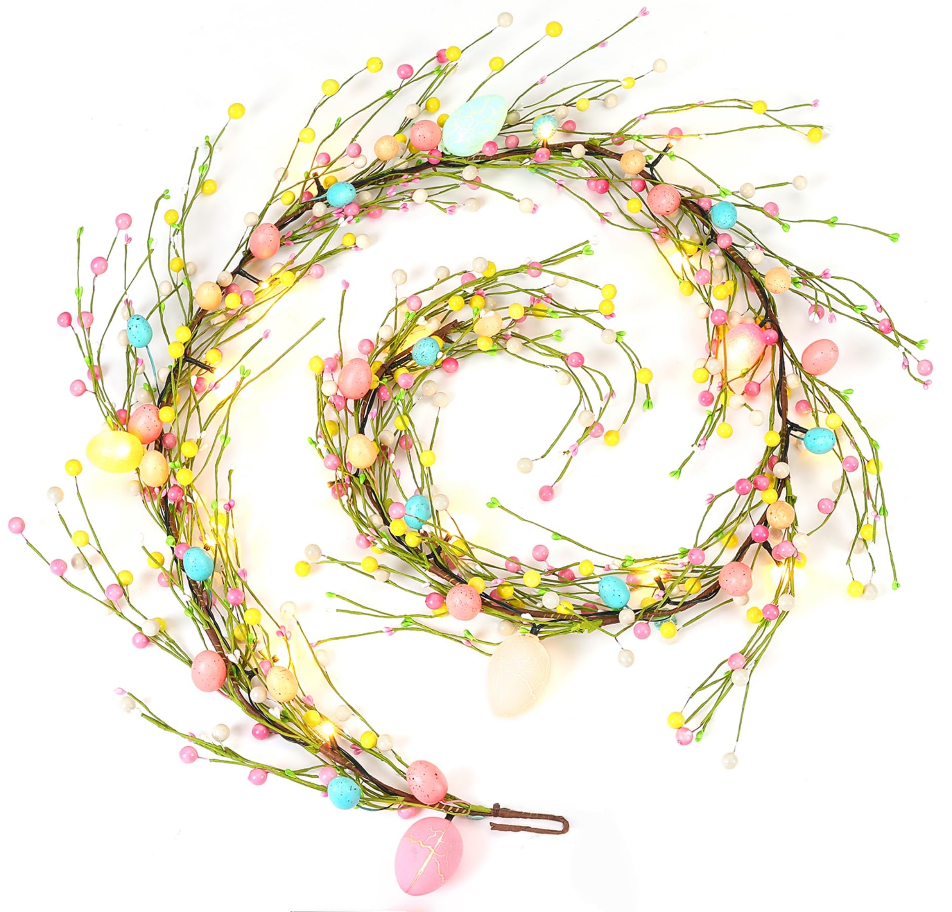 Flopttsun Easter garland with warm white lights creates cozy ambience for indoor and covered outdoor spaces.