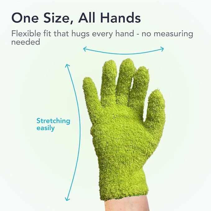One-size Flora gloves comfortably fit hands during leaf cleaning.