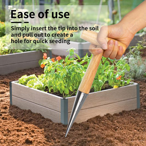 FLORA GUARD transplanting tool helps safely position seedlings with precise depth control