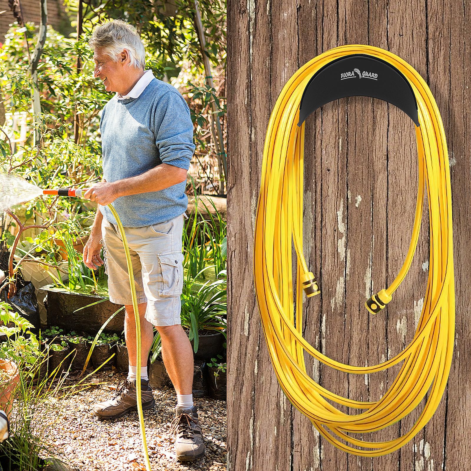 FLORA GUARD easy-install wall-hanger enables quick, secure setup on walls or fences
