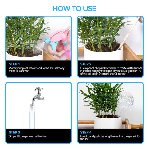 FLORA GUARD Iridescent globes add decorative charm while supporting plant health.