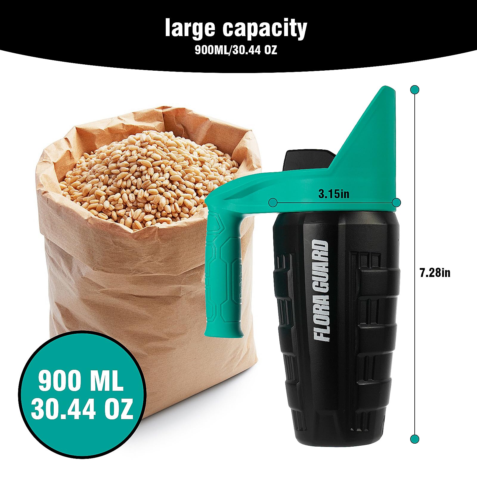 FLORA GUARD soft-grip handle enables comfortable one-hand operation.