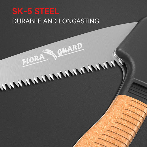 FLORA GUARD stainless steel blade resists wear for durable use.