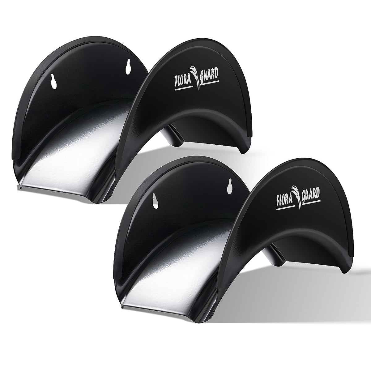 FLORA GUARD wall-mount hose holder keeps hoses off the ground for easy access
