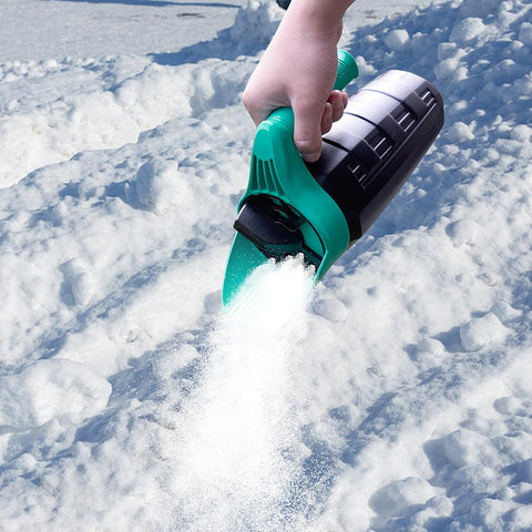 FLORA GUARD winter-ready tool for salt and ice melt on driveways.