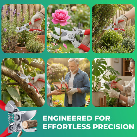 Flora Pruning Shears lightweight aluminum handles delivering sturdy performance.