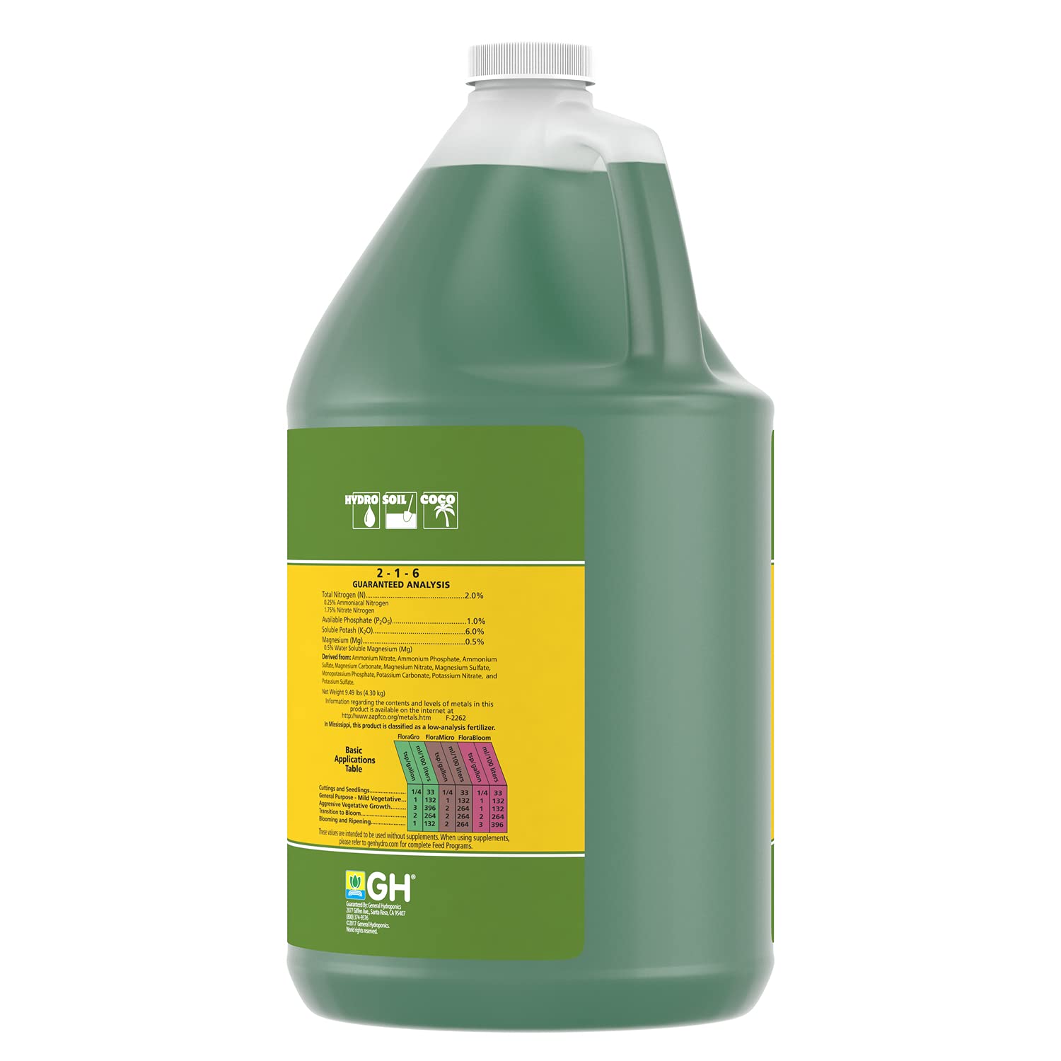 FloraGro bottle ready-to-use packaging with no assembly.