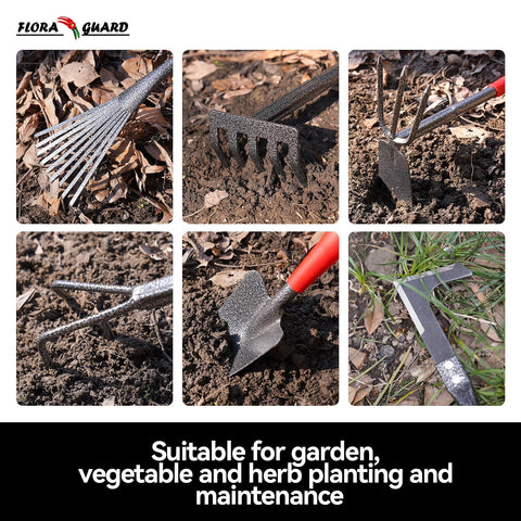 Flora Guard 6-Piece Garden Tool Set crack weeder for cleaning narrow gaps and edges.
