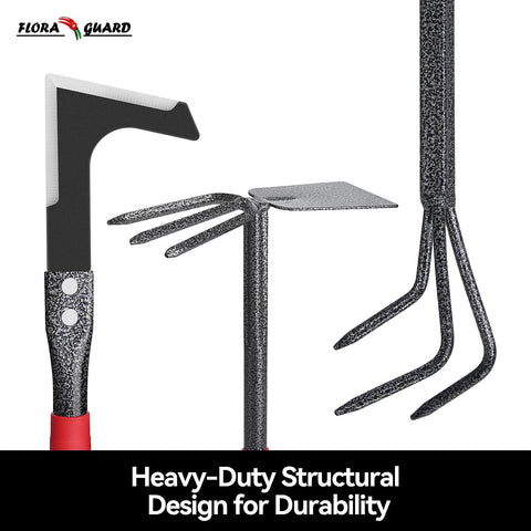 Flora Guard 6-Piece Garden Tool Set cultivator for loosening soil and aerating beds.