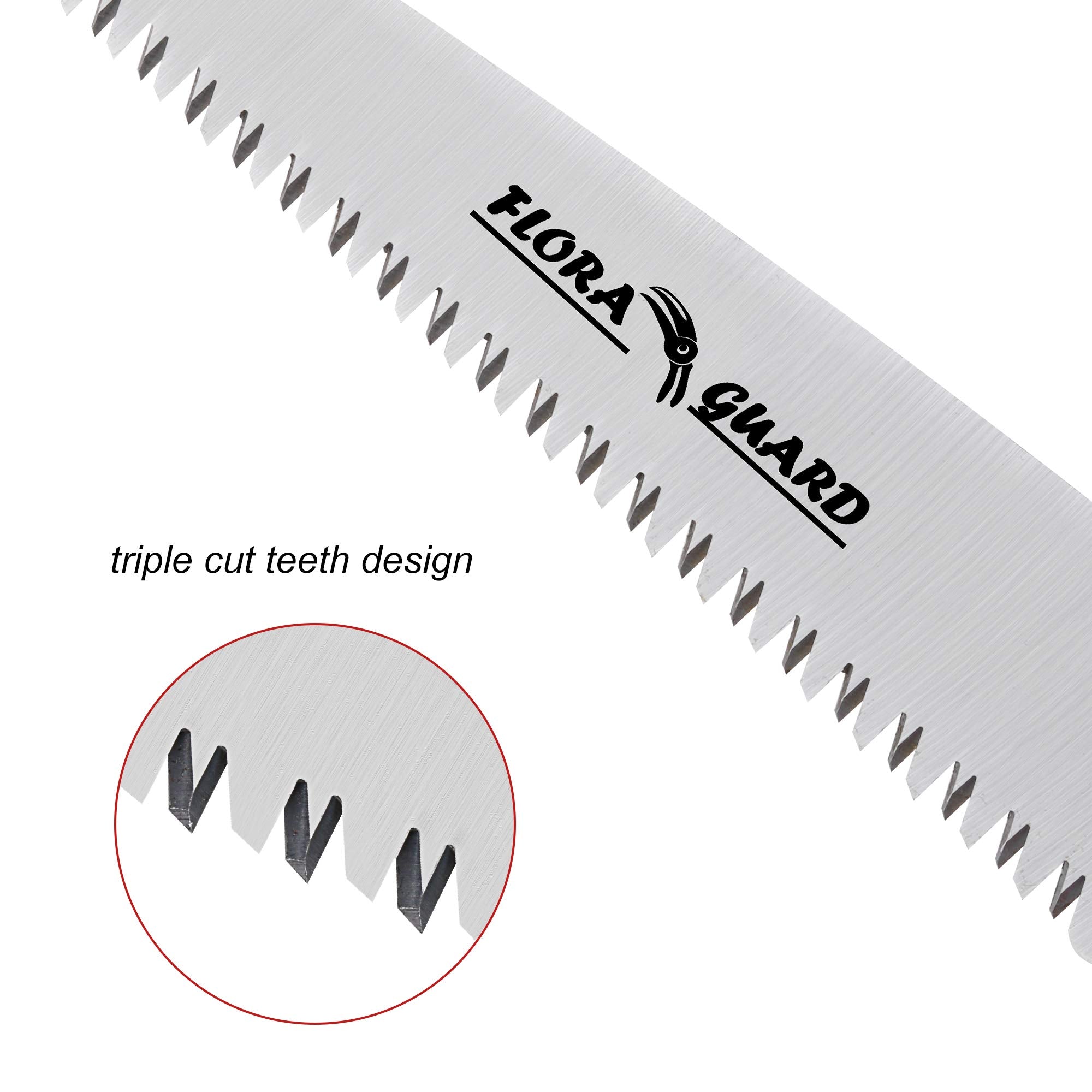 Ergonomic handle of FLORA GUARD folding saw for comfortable extended use.
