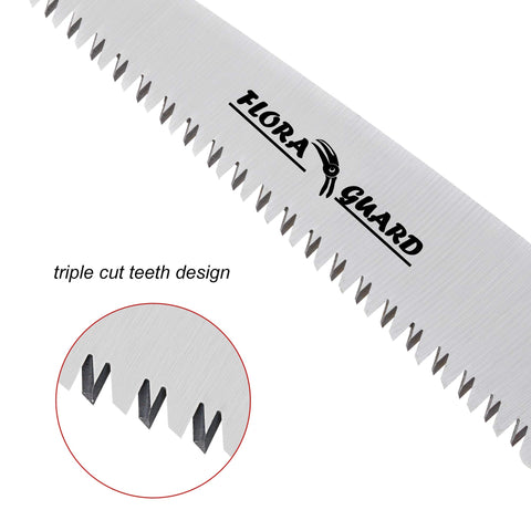 Ergonomic handle of FLORA GUARD folding saw for comfortable extended use.