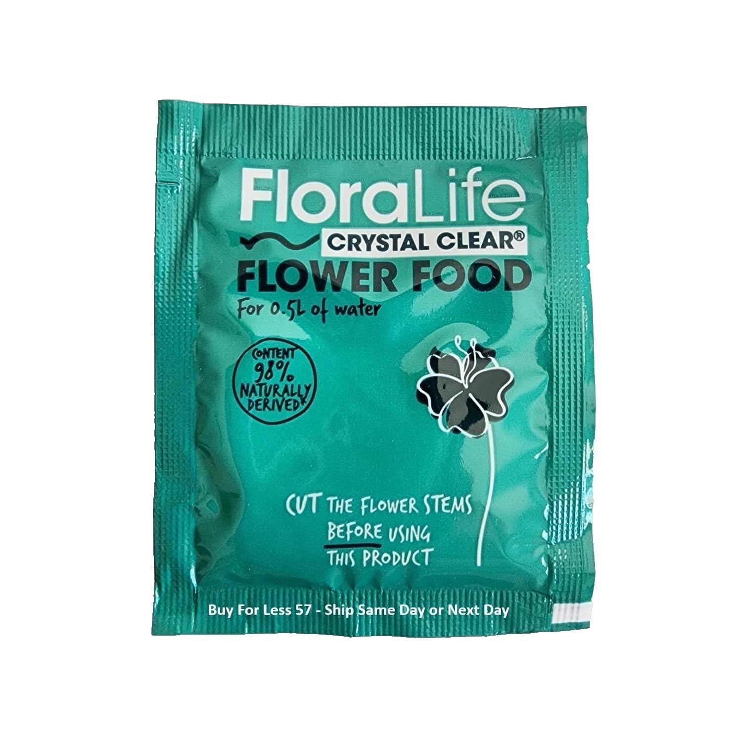 Dissolving Floralife powder in water to create flower solution.