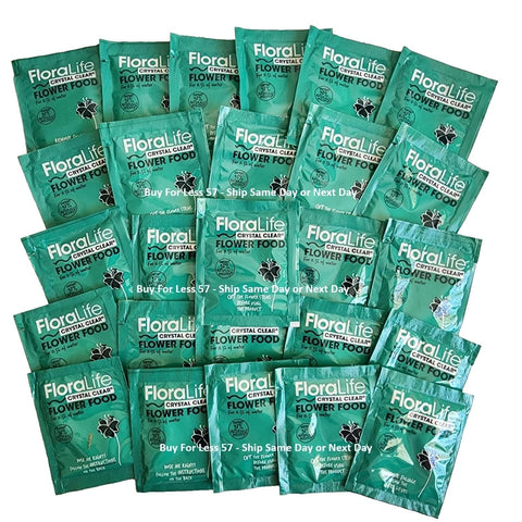 Floralife Flower Food 300 packet front view for longer-lasting bouquets.